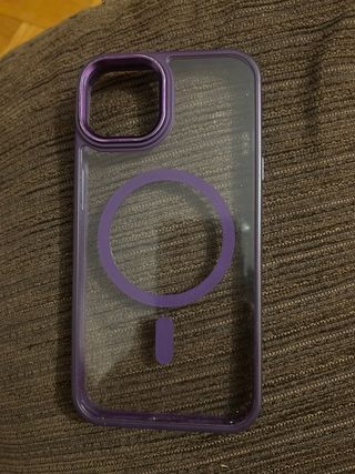 Funda iPhone 14 Morada Transparente