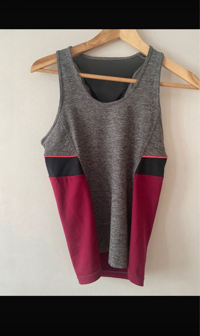 Mallas Fitness Oysho Mujer Gris y Morado