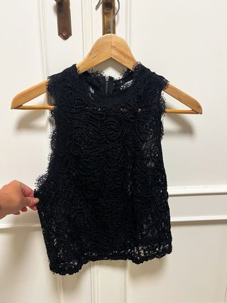 Top encaje Zara negro