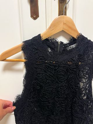 Top encaje Zara negro