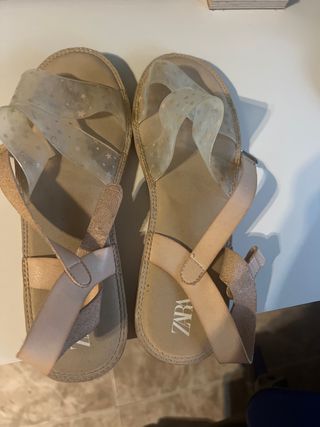 Sandalias Zara Beige Estrellas Transparentes