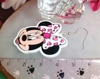 Pendientes Minnie Mouse Rosa y Blanco
