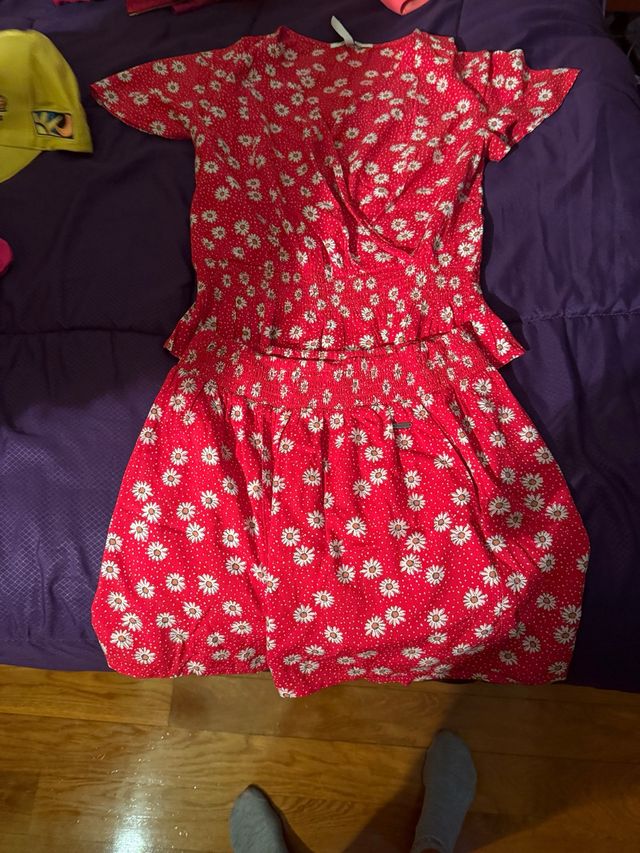 Vestido rojo floral Pepe Jeans