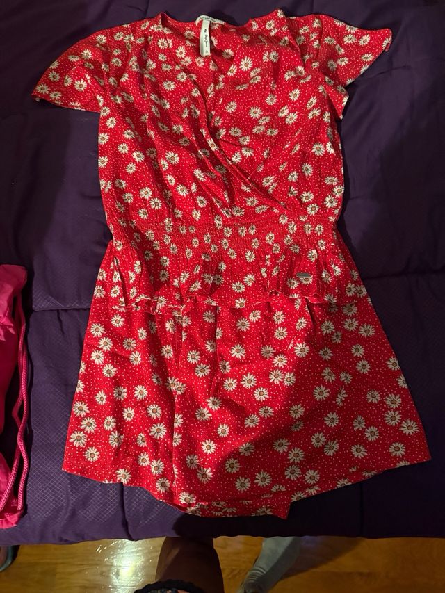 Vestido rojo floral Pepe Jeans