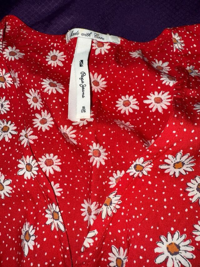 Vestido rojo floral Pepe Jeans