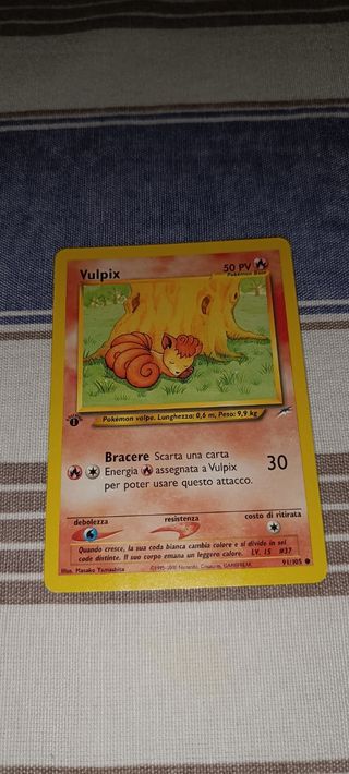 Carte Pokemon Vulpix e Light Ninetales 1° Edizione
