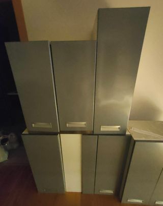 5 Muebles Altos Cocina Gris y campana balay