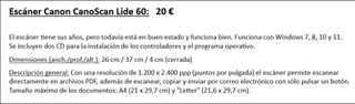 Escáner Canon CanoScan Lide 60