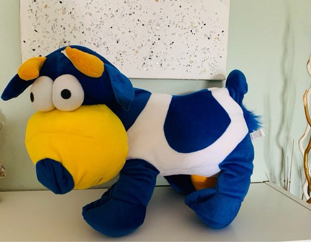 Peluche Vaca Lola Azul y Blanco