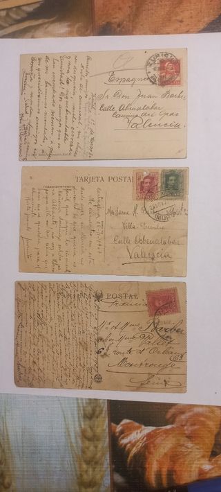 14 Postales Antiguas Escritas y con Sellos