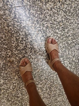 Sandalias Mustang Tacón Beige