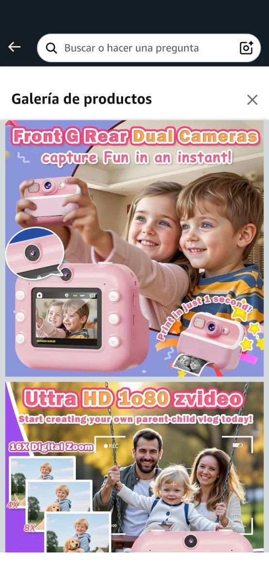 Cámara Instantánea Infantil Rosa