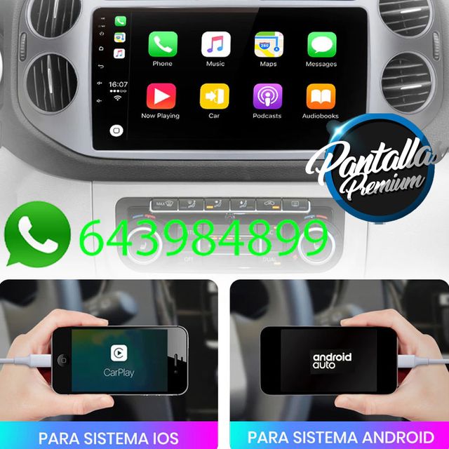 Radio pantalla CARPLAY GPS para Volkswagen Tiguan