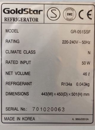 Mini Frigorífico LG Goldstar