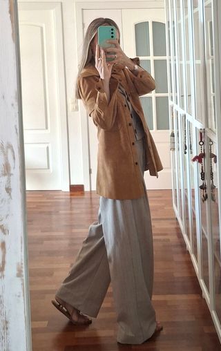 Chaqueta de ante beige