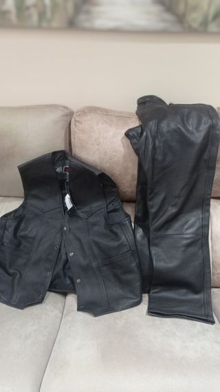 Chaqueta de cuero para motero