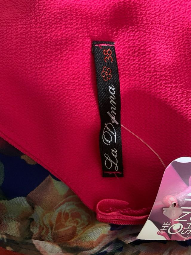 Vestido La Donna floral rojo y azul