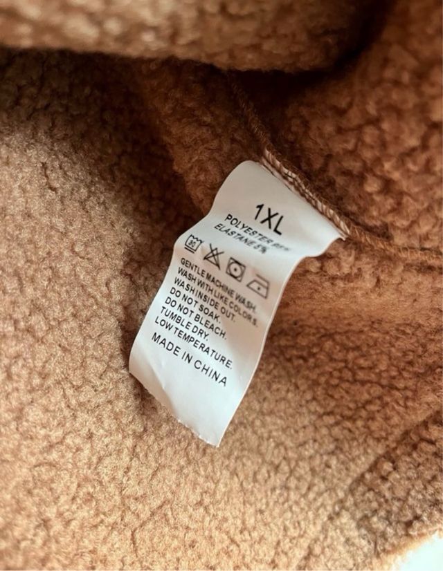 Colete castanho com forro em pele de carneiro T. XL