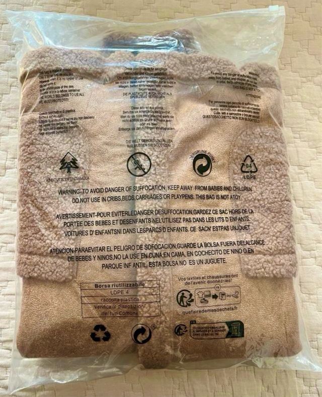 Colete castanho com forro em pele de carneiro T. XL