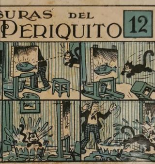 Vintage 1920 Cromo Viñeta Cómic Tebeo Félix l Gato