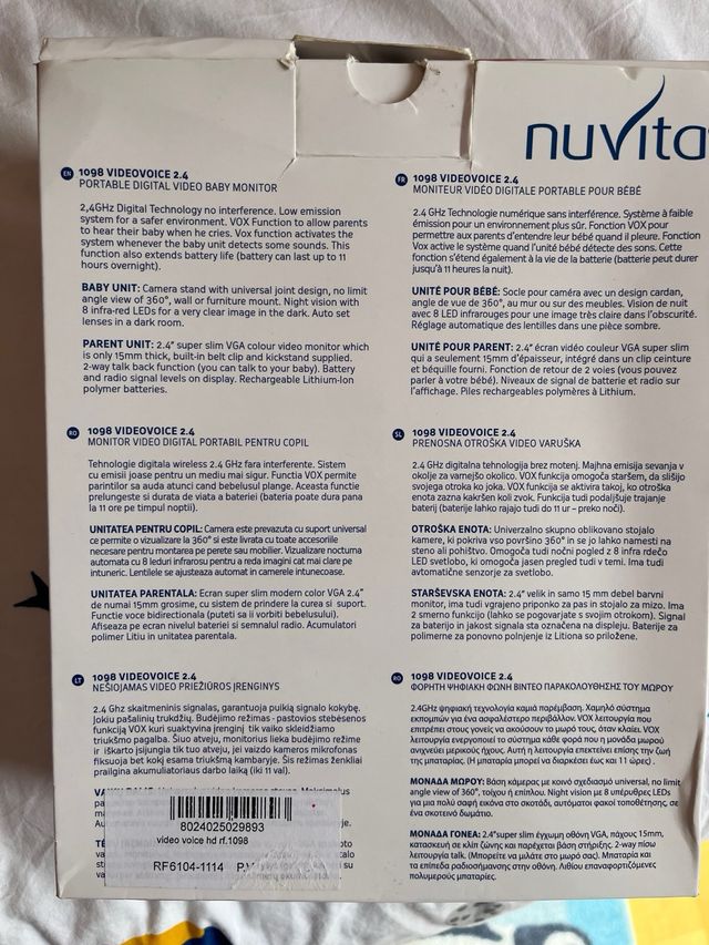 Vigilabebés Nuvita Video Voice 2.4