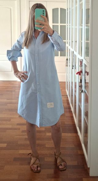 Vestido camisero azul celeste