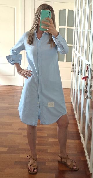 Vestido camisero azul celeste