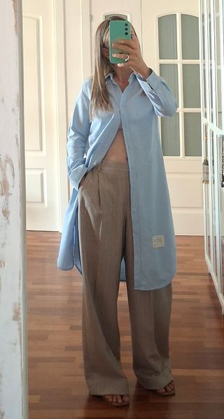 Vestido camisero azul celeste