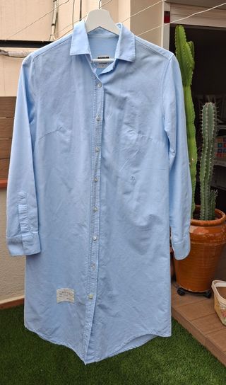 Vestido camisero azul celeste