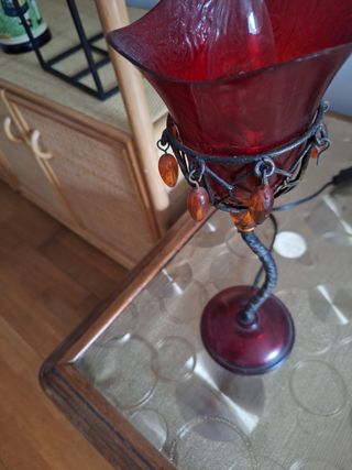 Lámpara Decorativa Roja y Transparente