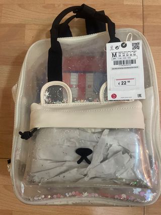 Mochila Zara Transparente con Estrellas