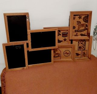Portarretratos de madera con motivos infantiles 