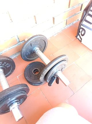 Pesas de deporte con discos