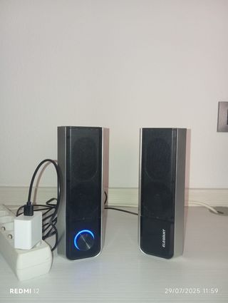 Altavoces Elegiant PC Negros y Plateados