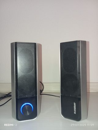 Altavoces Elegiant PC Negros y Plateados