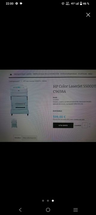 Impresora HP Color LaserJet 5500 DTN