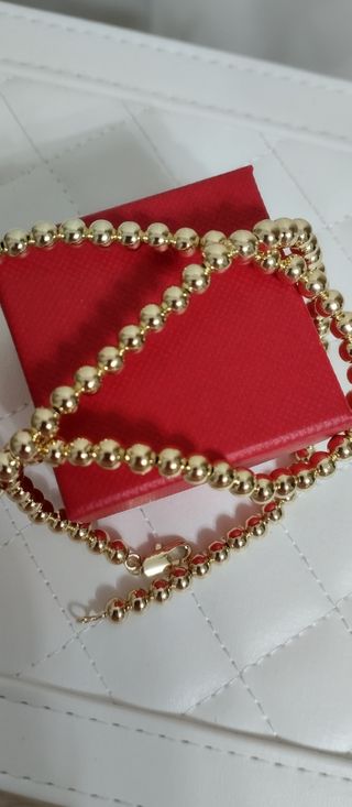 Cadena de balines oro laminado 14k 