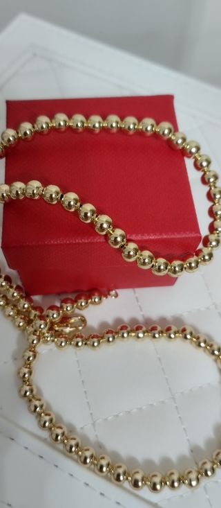 Cadena de balines oro laminado 14k 
