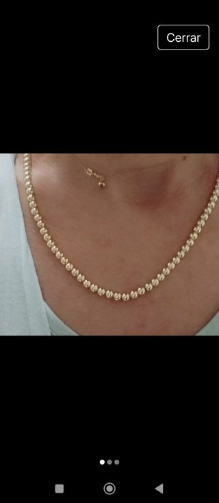 Cadena de balines oro laminado 14k 