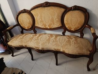Conjunto Tresillo Antiguo: Sofá y 2 Sillones
