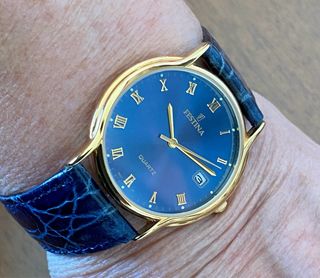Orologio Festina Vintage Nuovo Blu Oro