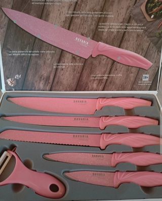 Set 5 Coltelli Bavaria + Pelapatate Rosa
