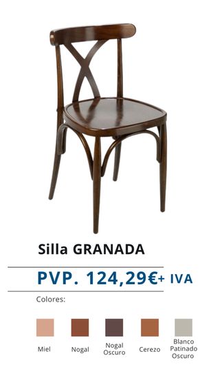 Silla de madera estilo Granada