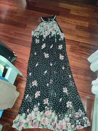 Vestito estivo lungo fantasia floreale pois tg M/L