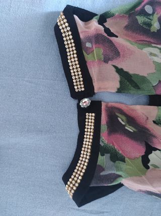 Vestito estivo lungo fantasia floreale pois tg M/L