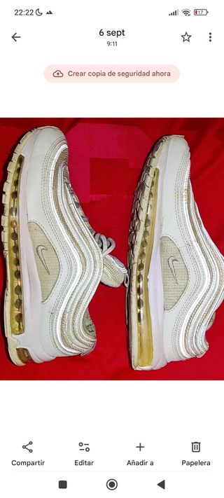 Zapatillas Nike Air Max 97 Blancas y Doradas
