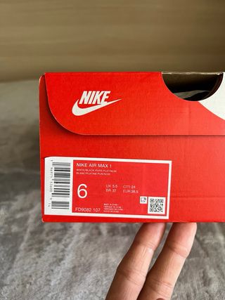 Nike Air Max 1 White Black Talla 38.5