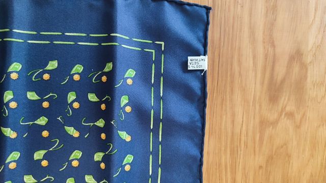 Pañuelo Seda Christian Dior Vintage Azul