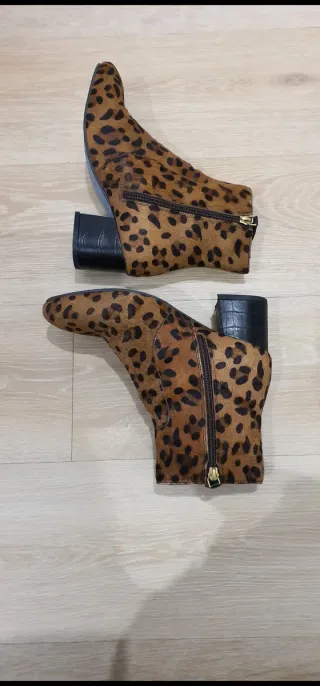 Botines Piel Animal Print Leopardo