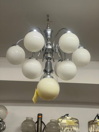 Lámpara de techo colgante de cristal y metal